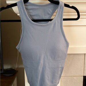 Women's Ribbed Tank Top - Light Blue